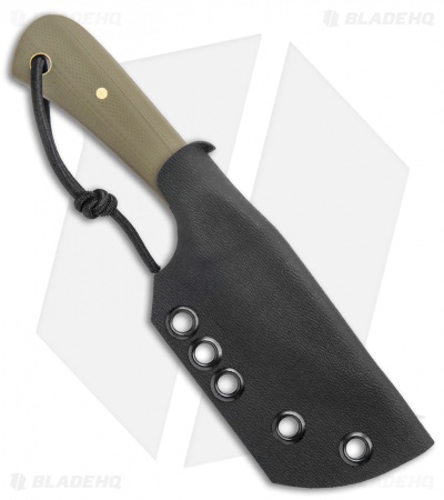 JRs Knives Junior Fixed Blade Knife Fuller Green G-10 (2.25" Black)
