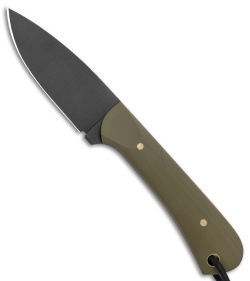 JRs Knives Neckr Fixed Blade Knife Flat Grind | Green G-10 | Blade HQ