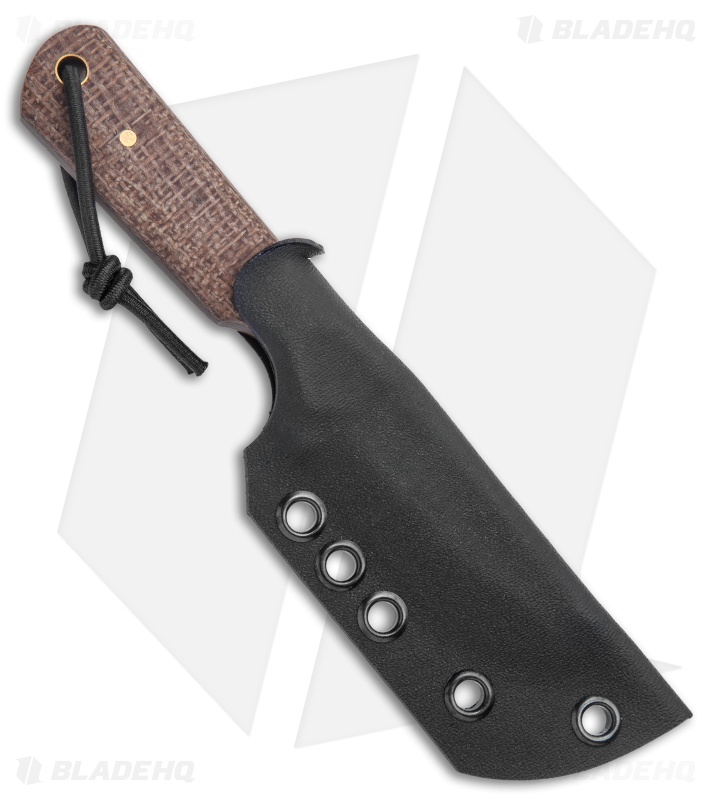 JRs Knives Str8 BK Fixed Blade Knife Chisel Burlap Micarta (2.75" Black)