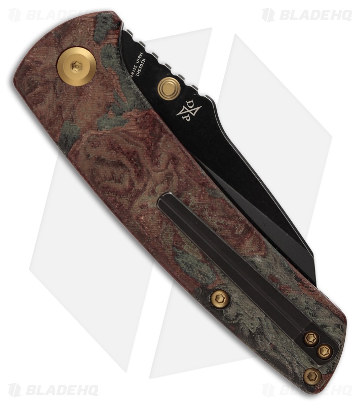 Kansept Knives Main Street Top Liner Lock Knife Red Rag Burl Micarta (3.4" BSW)