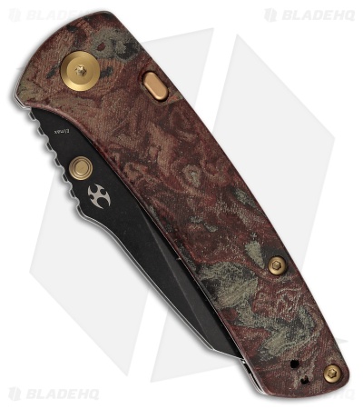 Kansept Knives Main Street Top Liner Lock Knife Red Rag Burl Micarta (3.4" BSW)