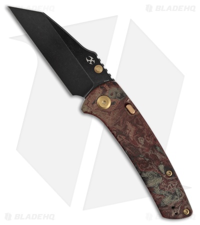 Kansept Knives Main Street Top Liner Lock Knife Red Rag Burl Micarta (3.4" BSW)
