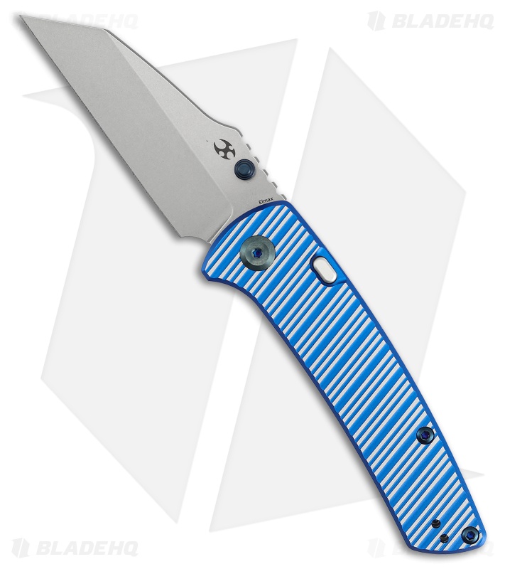 Kansept Knives Main Street Top Liner Lock Knife Blue/Plain Striped Al (3.4" SW)