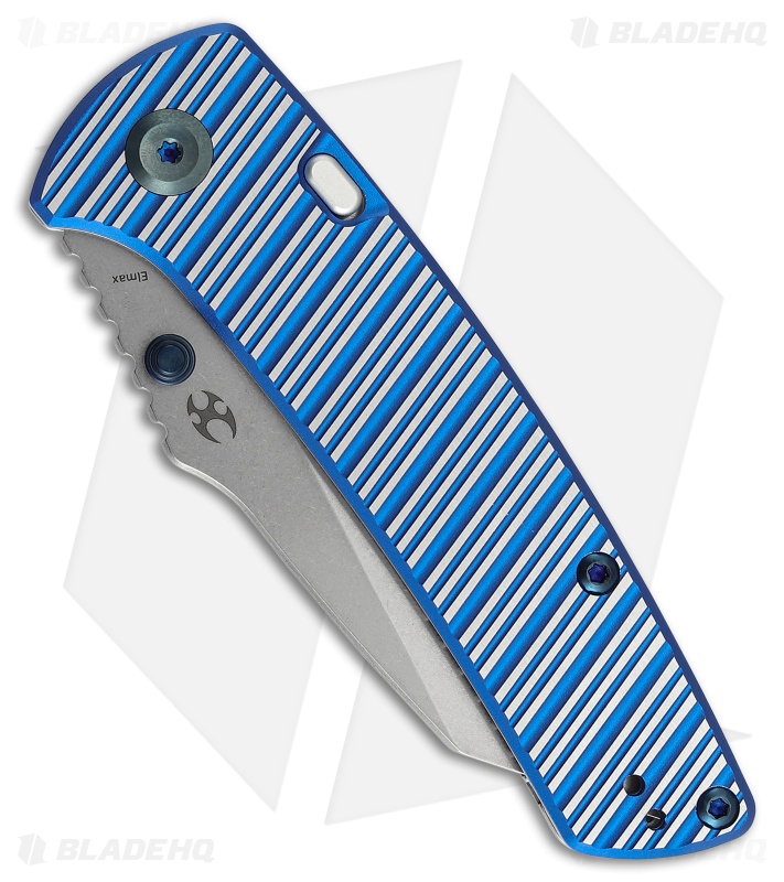 Kansept Knives Main Street Top Liner Lock Knife Blue/Plain Striped Al (3.4" SW)