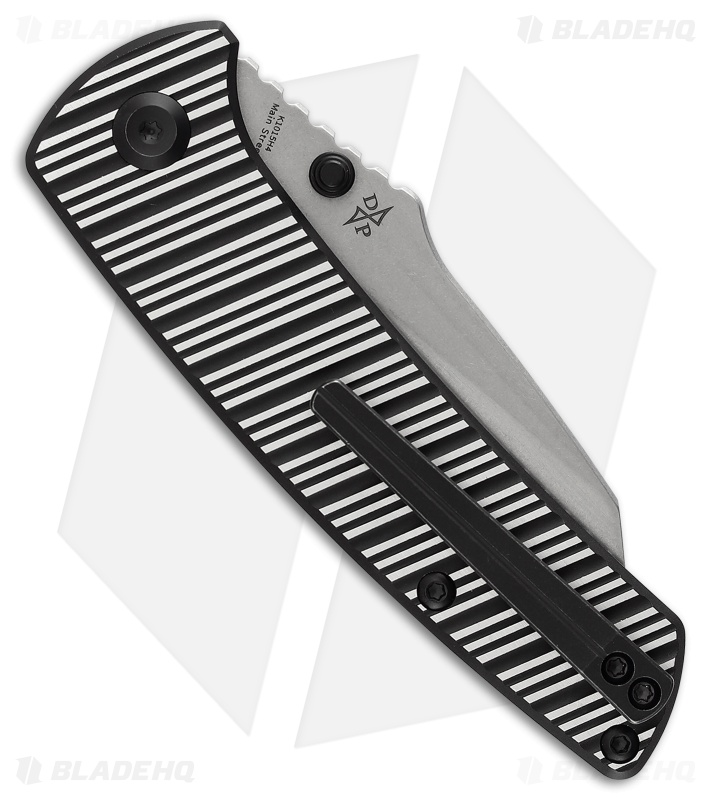 Kansept Knives Main Street Top Liner Lock Knife Black/Plain Striped Al (3.4" SW)