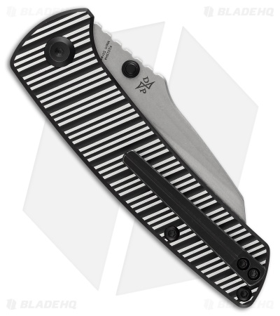 Kansept Knives Main Street Top Liner Lock Knife Black/Plain Striped Al (3.4" SW)