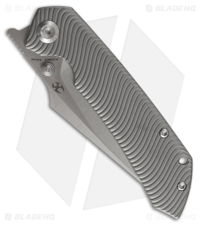 Kansept Fenrir Frame Lock Knife Water Ripple Texture BB Ti (3.5" Satin)