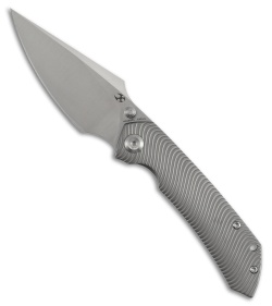 Kansept Fenrir Frame Lock Knife Water Ripple Texture BB Ti (3.5" Satin)