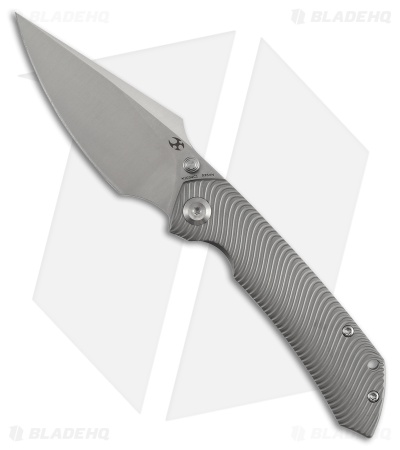 Kansept Fenrir Frame Lock Knife Water Ripple Texture BB Ti (3.5" Satin)
