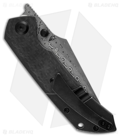 Kansept Knives Fenrir Blackwash Ti/Twill CF/G-10 | Damascus