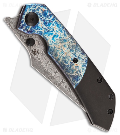 Kansept Knives Fenrir Blackwash Ti/Lightning Strike Damascus