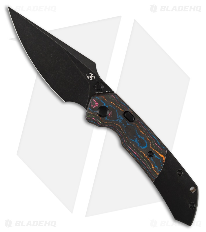 Kansept Fenrir Top Liner Lock Knife Titanium/80'S CamoCarbon (3.5" Black SW)