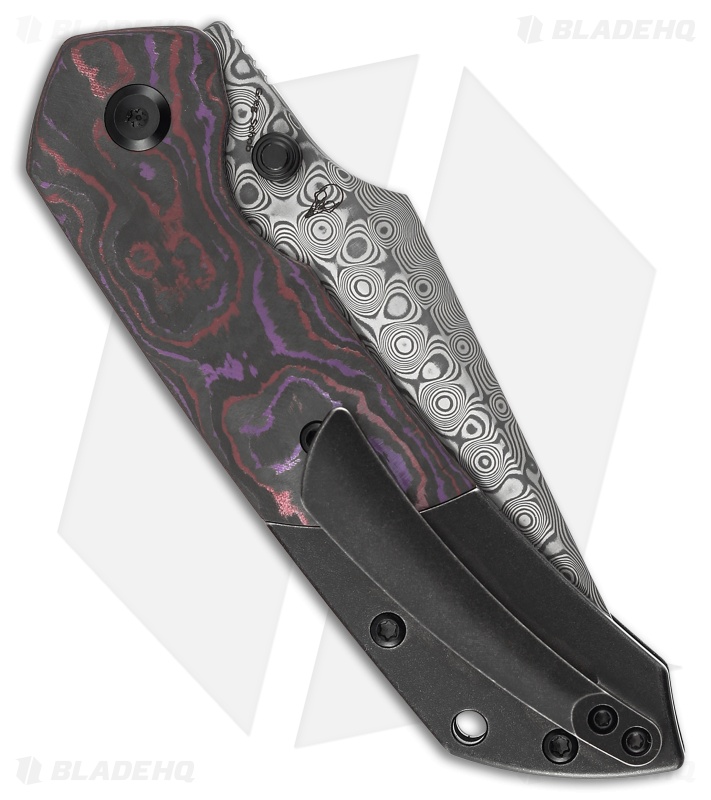 Kansept Fenrir Top Liner Lock Knife Ti/Purple Haze Fatcarbon (3.5" Damascus)