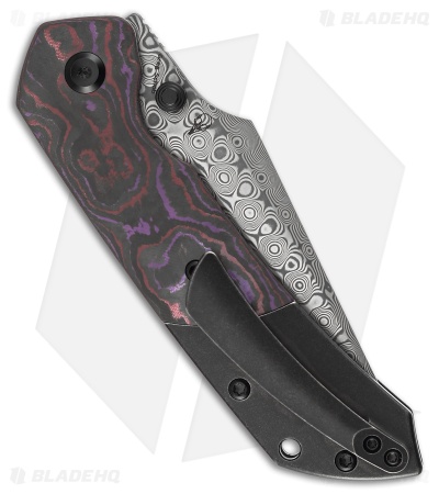 Kansept Fenrir Top Liner Lock Knife Ti/Purple Haze Fatcarbon (3.5" Damascus)
