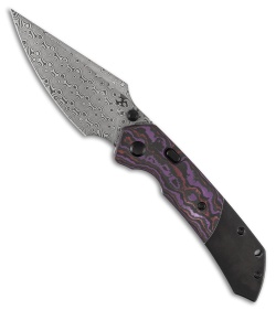 Kansept Fenrir Top Liner Lock Knife Ti/Purple Haze Fatcarbon (3.5" Damascus)
