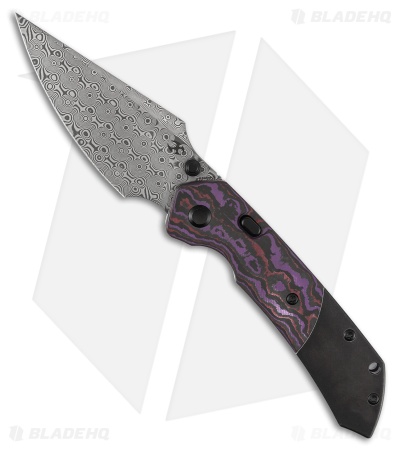 Kansept Fenrir Top Liner Lock Knife Ti/Purple Haze Fatcarbon (3.5" Damascus)