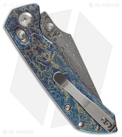 Kansept Knives Fenrir Crossbar Lock Knife Lightning Strike Ti (3.5" Damascus)