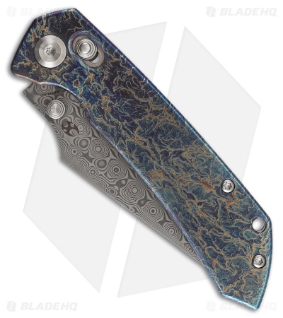 Kansept Knives Fenrir Crossbar Lock Knife Lightning Strike Ti (3.5" Damascus)