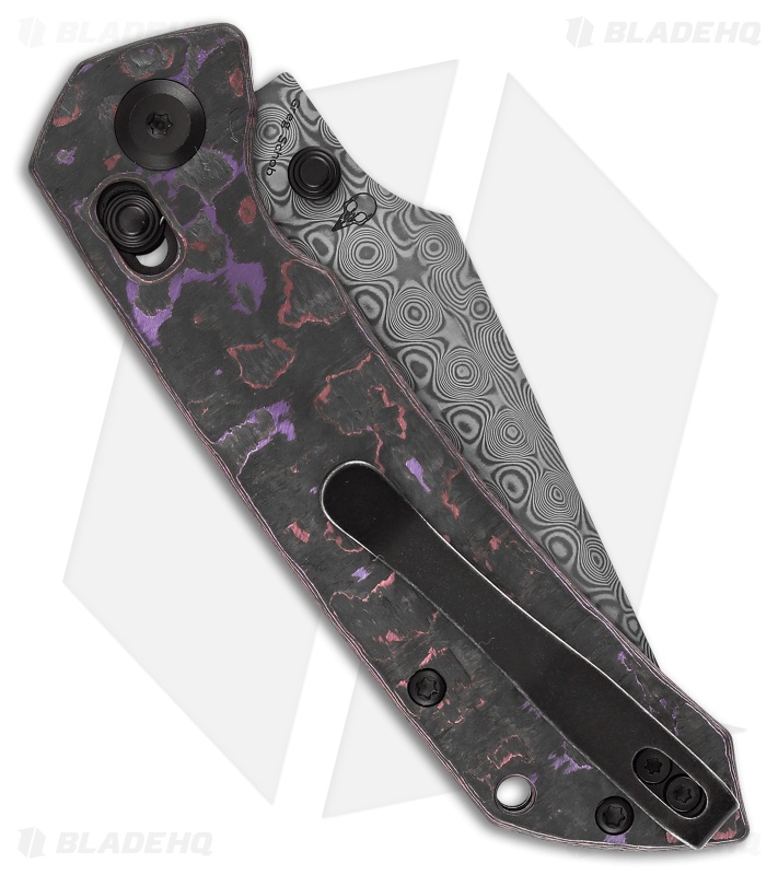 Kansept Knives Fenrir Crossbar Lock Purple Haze CF Damascus