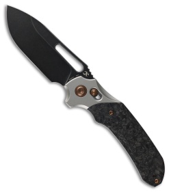 Kansept Knives Kansept Knives Quasar Crossbar Lock Knife SW Ti/Shred CF (3.4" Blackwash) - $245.89 at Blade HQ