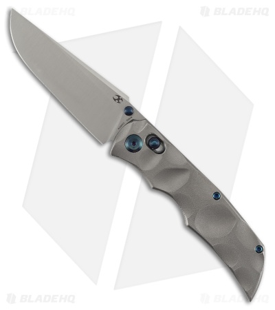 Kansept Knives SIF Crossbar Lock Knife Orange Peel Titanium (3.8" Satin)