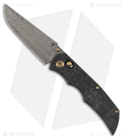 Kansept Knives SIF Crossbar Lock Knife Shred Carbon Fiber (3.8" Damascus)