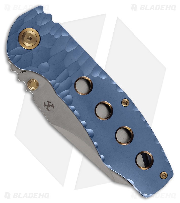 kan様 Kansept Knives Caveman | Blue Machined Rock Ti