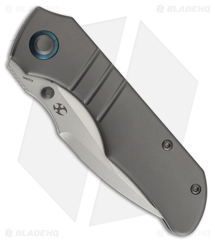 Kansept Knives Mini Lanza Liner Lock Knife Gray SW Titanium (3.2" SW 20CV)
