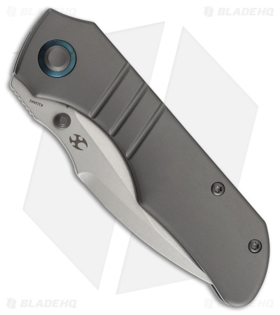 Kansept Knives Mini Lanza Liner Lock Knife Gray SW Titanium (3.2" SW 20CV)