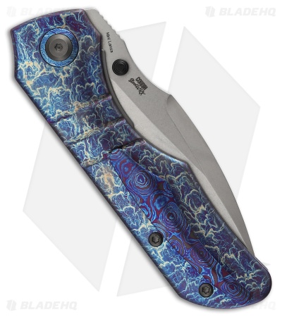 Kansept Knives Mini Lanza Liner Lock Knife Lightning Strike Titanium (3.2" SW)
