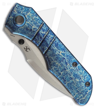 Kansept Knives Mini Lanza Liner Lock Knife Lightning Strike Titanium (3.2" SW)