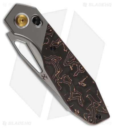 Kansept QTRO Crossbar Lock Knife BB Ti/Copper Carbon Fiber (3.6" SW Elmax)