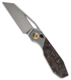 Kansept QTRO Knife | Bead Blast Ti/Copper CF | Stonewash
