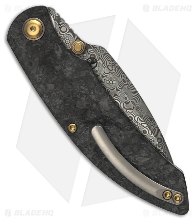 Kansept Knives Falk Liner Lock Knife Shred Carbon Fiber (3.3" Damascus)