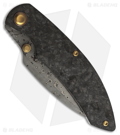 Kansept Knives Falk Liner Lock Knife Shred Carbon Fiber (3.3" Damascus)
