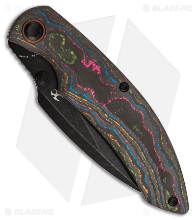 Kansept Knives Falk Liner Lock Knife 80s CamoCarbon (3.3" Black Stonewash)