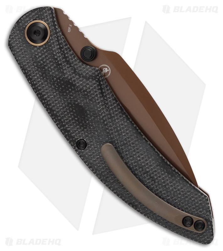 Kansept Knives Falk Liner Lock Knife Black Micarta (3.3" Rose Gold)