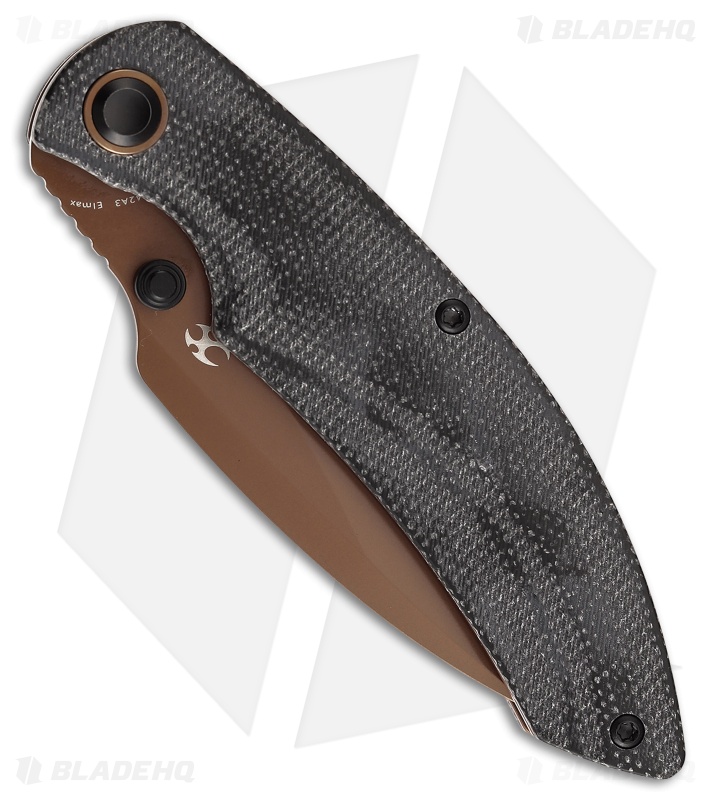 Kansept Knives Falk Liner Lock Knife Black Micarta (3.3" Rose Gold)