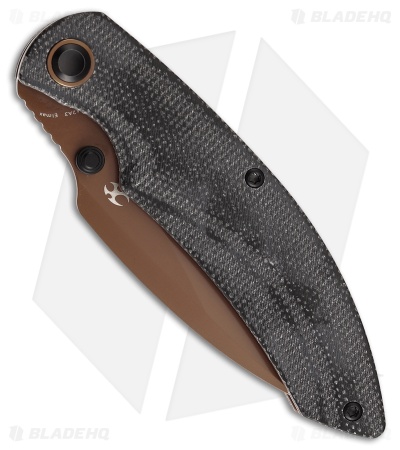 Kansept Knives Falk Liner Lock Knife Black Micarta (3.3" Rose Gold)