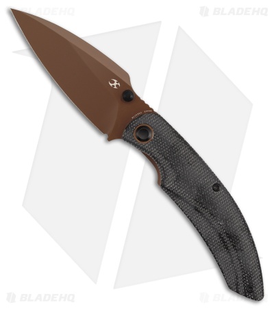 Kansept Knives Falk Liner Lock Knife Black Micarta (3.3" Rose Gold)