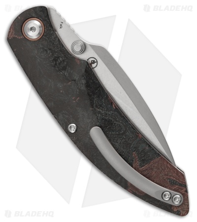 Kansept Knives Falk Liner Lock Knife Green Rag Burl Canvas Micarta (3.3" SW)