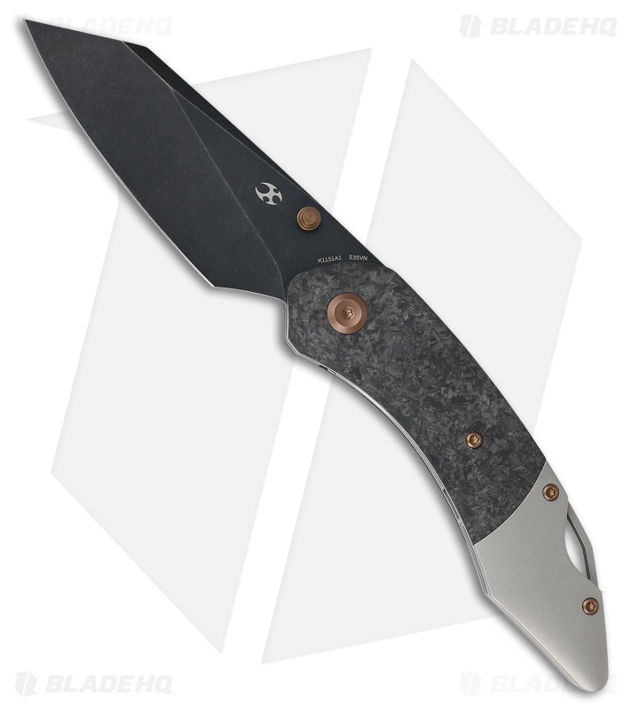 Kansept K9 Liner Lock Knife Titanium/Shred Carbon Fiber (3.63" Black SW)