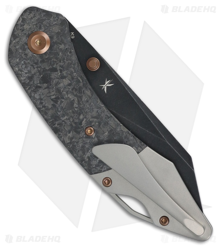 Kansept K9 Liner Lock Knife Titanium/Shred Carbon Fiber (3.63" Black SW)