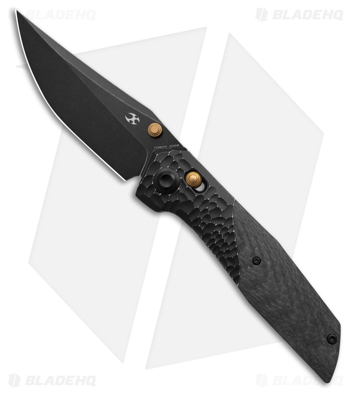 Kansept Deadite Crossbar Lock Knife Rock Texture BSW Al/Twill CF (3.5" Black SW)