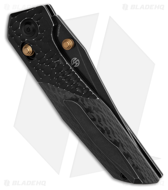 Kansept Deadite Crossbar Lock Knife Rock Texture BSW Al/Twill CF (3.5" Black SW)