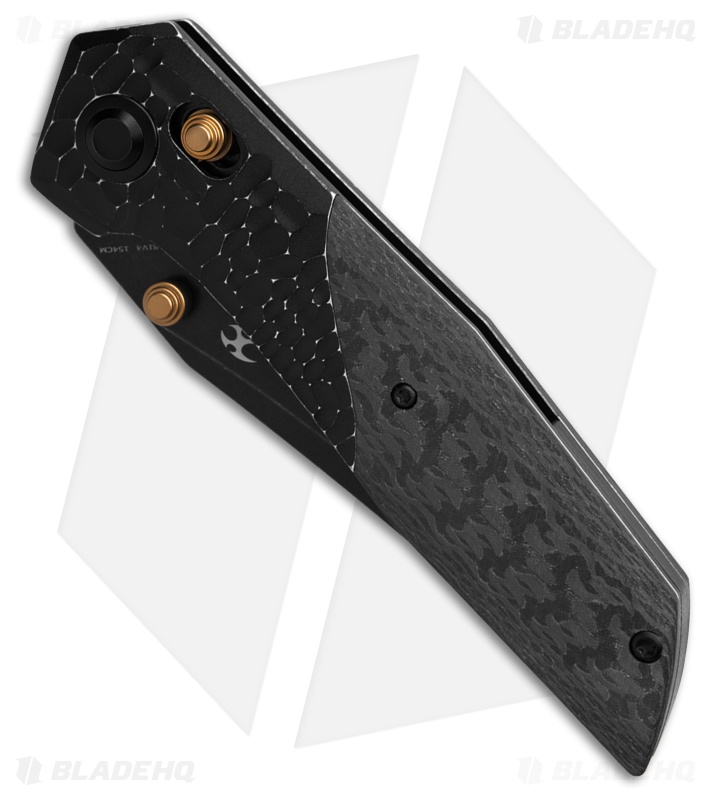 Kansept Deadite Crossbar Lock Knife Rock Texture BSW Al/Twill CF (3.5" Black SW)