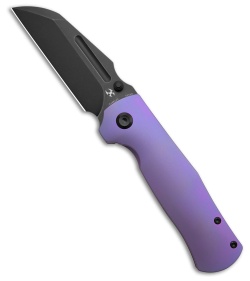 Kansept Dreadnaught Frame Lock Knife Purple Titanium (3.5" Black SW S35VN)