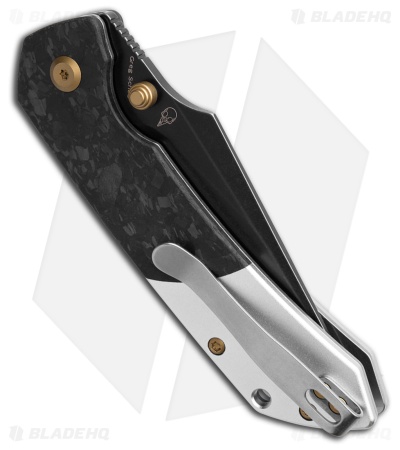 Kansept Greg Schob Fenrir Botton Lock Knife Carbon Fiber/Ti (3.4" Blackwash)