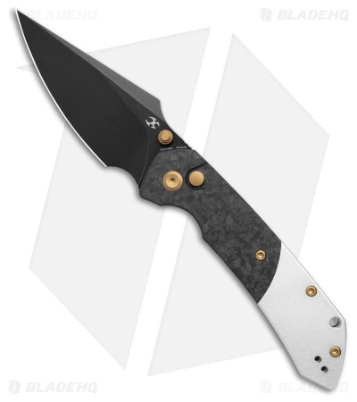 Kansept Greg Schob Fenrir Botton Lock Knife Carbon Fiber/Ti (3.4" Blackwash)