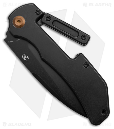 Kansept Hazard Bali Lock Knife Black Stonewash Titanium (3.6" Black SW S35VN)